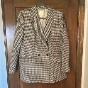 H&M Black and White Checkered Blazer